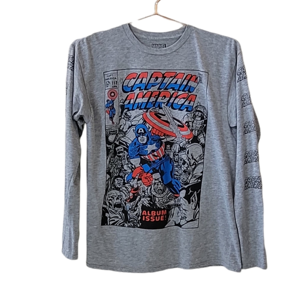 Marvel Captain America Long Sleeve Graphic Tee Size M